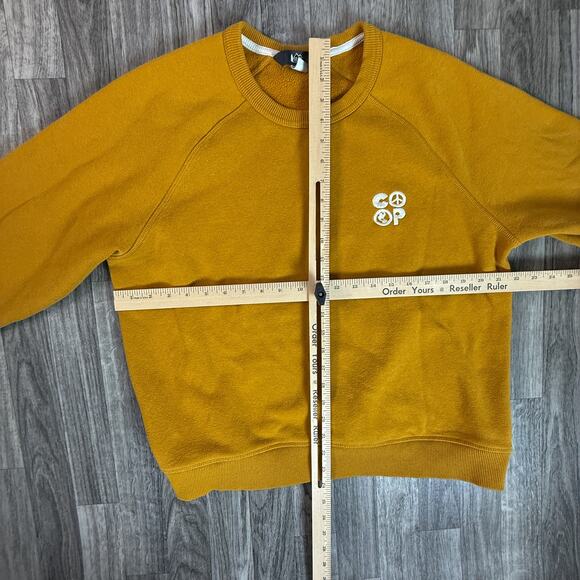REI Co-op Mustard Yellow Crewneck Pullover Sweater 52% Cotton 48% Polyester - Picture 3 of 6